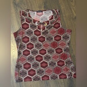 Tommy Hilfiger Geometric Sleeveless Blouse | Medium | Corpcore Classiccore